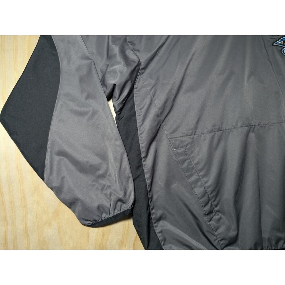 Majestic Men's Large Toronto Blue Jays MLB Authentic Pullover Jacket Grey Black - Picture 5 of 13